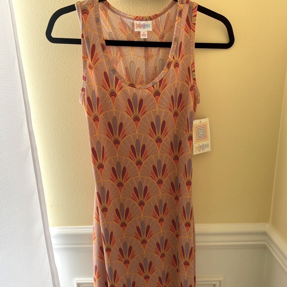 LulaRoe Dani Dress- Mauve/Yellow/Red/Purple